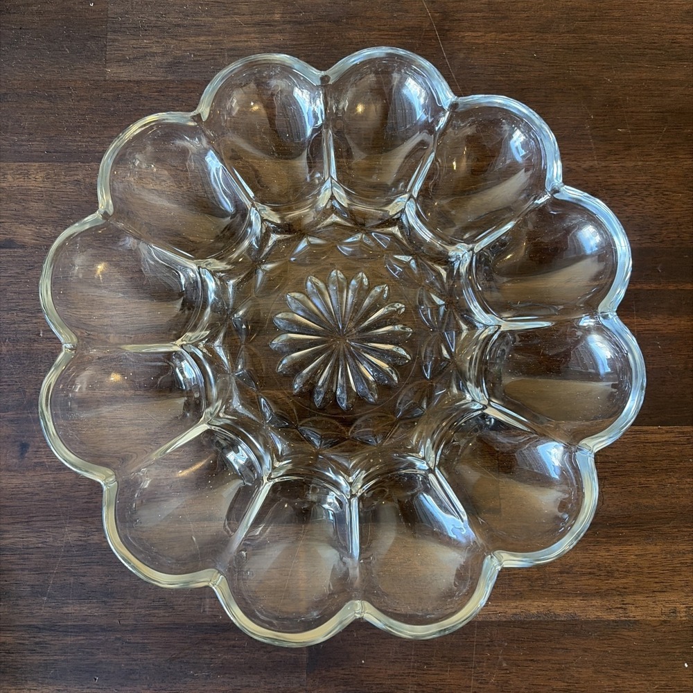Anchor Hocking Precense Egg Plate Vintage from the 1940's